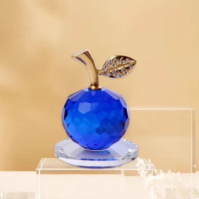 Pisapapeles de de cristal, accesorios de decoración para ar, accesorios de escritorio para el Día de San Valentín, adornos, regalos de Nochebue 5 cm azul Macarena estatuilla de manzanas de cristal