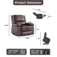 thumbnail image 3 of GAOMON Oversized Wide Power Lift Recliner Chair - Heat and Massage, Faux PU Leather, Adjustable Back and Legs, Electric Lift Chair Designed for The Elderly and People with Mobility impaired,Brown, 3 of 8