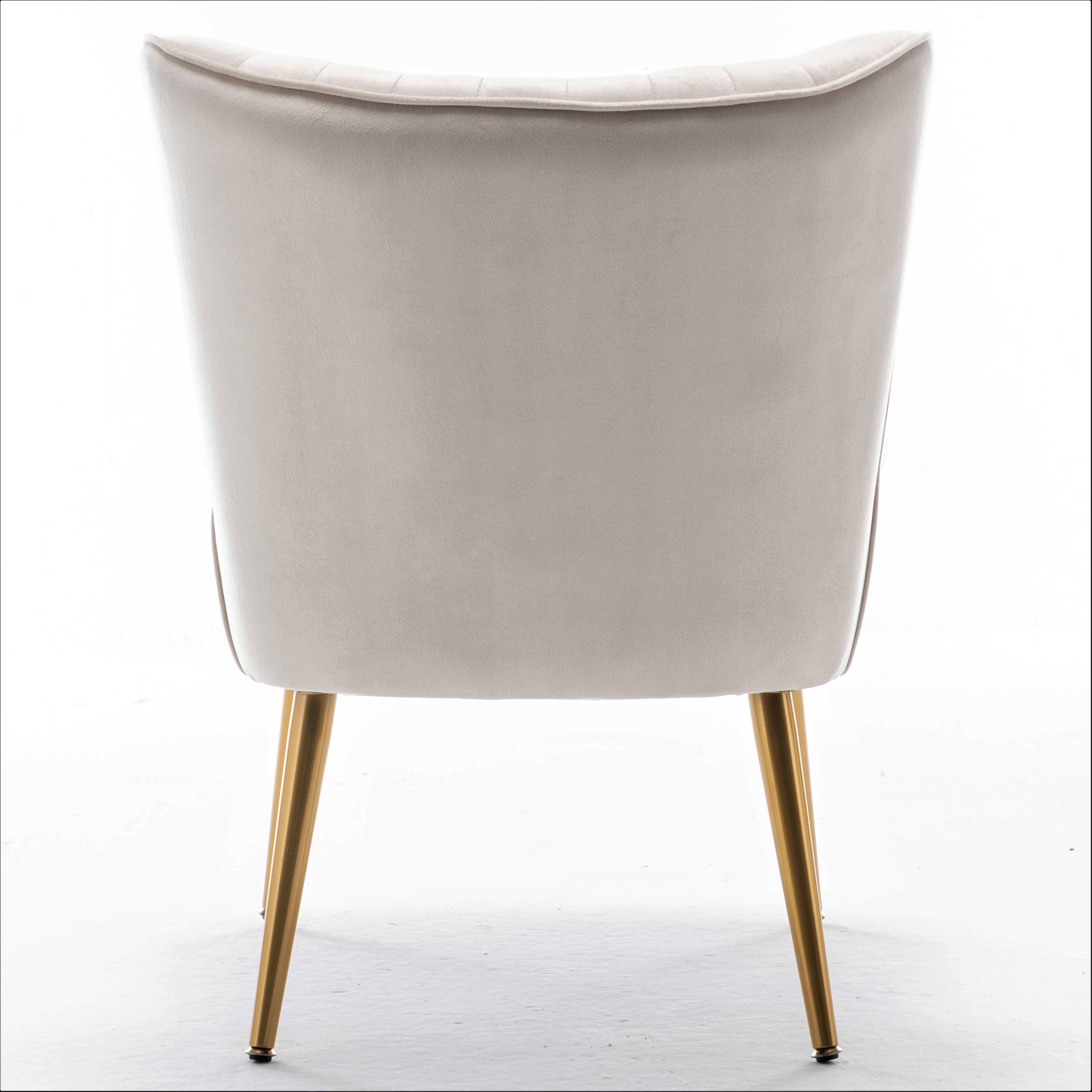 Uspridefurniture Sauter 23.2" Wide Mid-Century Modern Microfiber Accent Chair, Ivory