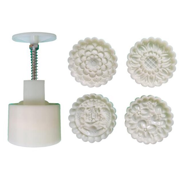 ESTONE Plastic Mooncake Mold 125g Flower Stamp Cookie Cutter Mould DIY Baking Accessory