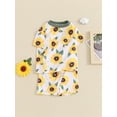 thumbnail image 5 of Girls Summer 2PCS Shorts Sets Short Sleeve Crewneck Sunflower Print Tops Shorts Sets, 5 of 10