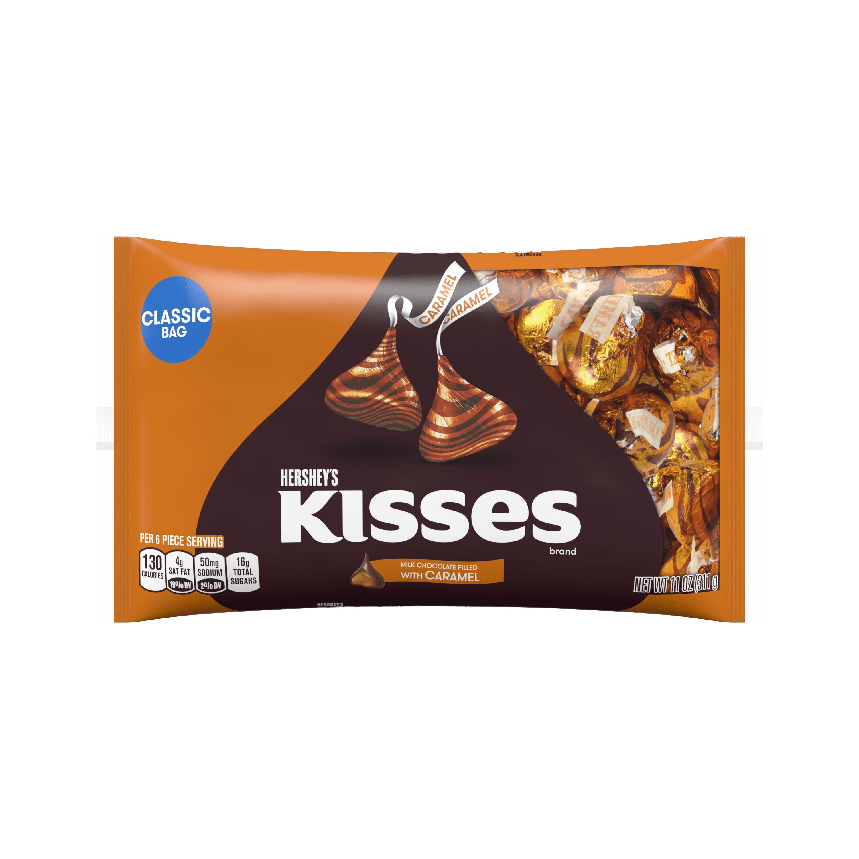 How many hershey kisses are in an 11 oz bag Hershey S Kisses Milk Chocolate Candy With Caramel 11 Oz Walmart Com Walmart Com
