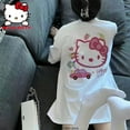 thumbnail image 4 of Kawaii Sanrio Hellow Kitty T-Shirt Cute Cartoon Wild Loose Print Shirt Cotton Short-Sleeve Clothes Girl Gift 4XL Oversized Women, 4 of 8