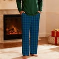 thumbnail image 4 of KeShDi Lounge Sleep Pj Bottoms Mens Flannel Pants Plaid Pants Men's Pajamas Casual Plaid Printing Loose Leisure Sports Elasticity Pants Straight Vintage Trousers with Pockets Multicolor L, 4 of 9