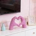 thumbnail image 5 of ERTZAE Heart Hand Sculpture,Pink 5X3In,Compact Love Sign Sculpture For Desk & Shelf,White Heart Hand Sculpture,Aesthetic Statue,Apartment Shelf Knick Knack,Room Decor For Women,Decoration For Shelves, 5 of 5