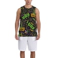 thumbnail image 6 of Rocae Carnival Mardi Gras3 for Men's Basketball Jersey Lightweight and Breathable Athletic Tank Top,Quick-Drying Sports Jersey 4X-Large, 6 of 9