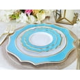 thumbnail image 6 of " OCCASIONS " 120 Plates Pack, Heavyweight Disposable Wedding Party Plastic Plates (8'' Appetizer/Dessert Plate, Imperial Aqua & Gold), 6 of 9