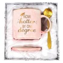 Graduation Gifts - Now Hotter By One Degree Coffee Mug, Graduation Gifts for Friends, Christmas Gifts for Masters Grad College High School Graduates，Futtumy 12 fl oz Pink Coffee Mugs Ceramic Mug