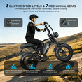 thumbnail image 4 of OBX Electric Bike for Adults 500W Motor 20MPH 36V 13AH Removable Battery 16" Fat Tire Ebike with Shimano 7-Speed & Dual Suspension, 4 of 9