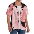 thumbnail image 2 of Balery Cute Axolotl Sakura Blossoms A Men's Casual Button Down Shirt Short Sleeve Textured Summer Cuban Beach Shirts-3X-Large, 2 of 7