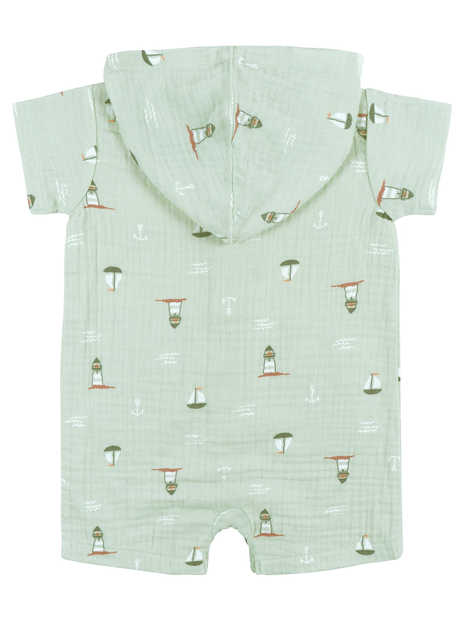 Gerber Baby Boy Short Sleeve Hooded Romper, Sizes Newborn - 24 Months