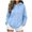 Light Blue, variant on Ovafbau Women Long Sleeve Hooded Cardigan Jacket,Womens Solid Long Sleeve Hooded Zip Jacket with Pockets Casual,Fall Winter Outerwear Coat