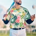 thumbnail image 4 of Fotbe Tropical Flowers Baseball Jersey Shirt for Men and Women, Casual Short Sleeves Button Down T-Shirt-Medium, 4 of 9