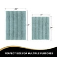 thumbnail image 2 of Primebeau Absorbent Bath Mats, Shaggy Chenille, Thick Floor Mats, Set of 2, Aqua, 2 of 7