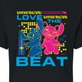 thumbnail image 3 of Disney - Lilo & Stitch - Love The Beat - Juniors Cropped Cotton Blend T-Shirt, 3 of 5