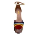 thumbnail image 4 of FSJ Women Graceful Stiletto Platform High Heel Pumps Ankle Strap Rainbow Round Closed Toe D'Orsay Sandals Dress Wedding Shoes Size Size 8 Gold, 4 of 5