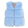 thumbnail image 4 of YunPes Toddler Girls Faux Vest Kids V-Neck Sleeveless Furry Jacket Lightweight Fall Winter Warm Outerwear Fuzzy Waistcoat, 4 of 4