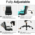 thumbnail image 6 of Office Desk Chair,Modern Leather Conference Room Chairs,High Back Ergonomic Home ofiice Chair,Adjustable Height Swivel Executive Computer Chair with Padded Seat and Armrest (Pure Black), 6 of 16