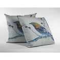 thumbnail image 2 of Perched Robin Indoor/Outdoor Fabric Pillow with Zip in Purple on White20x20, 2 of 5