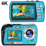 CHKIY Underwater Digital Camera Full HD 2.7K 56 MP Video Recorder Selfie Dual Screens Waterproof Camera for Snorkeling