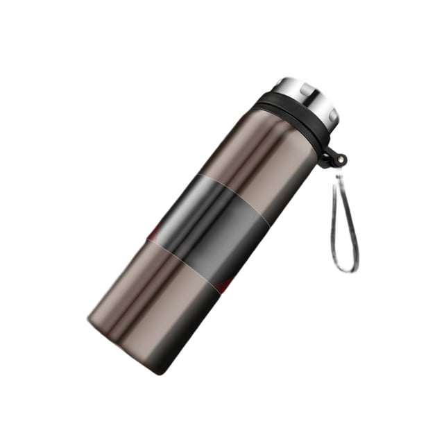 sweethay Taza de gran capacidad, botella de agua aislada, bebidas térmicas a prueba de fugas para negocios, termo al vacío para té al aire libre, Teteras Marrón oscuro/800ml sweethay HA081352-01