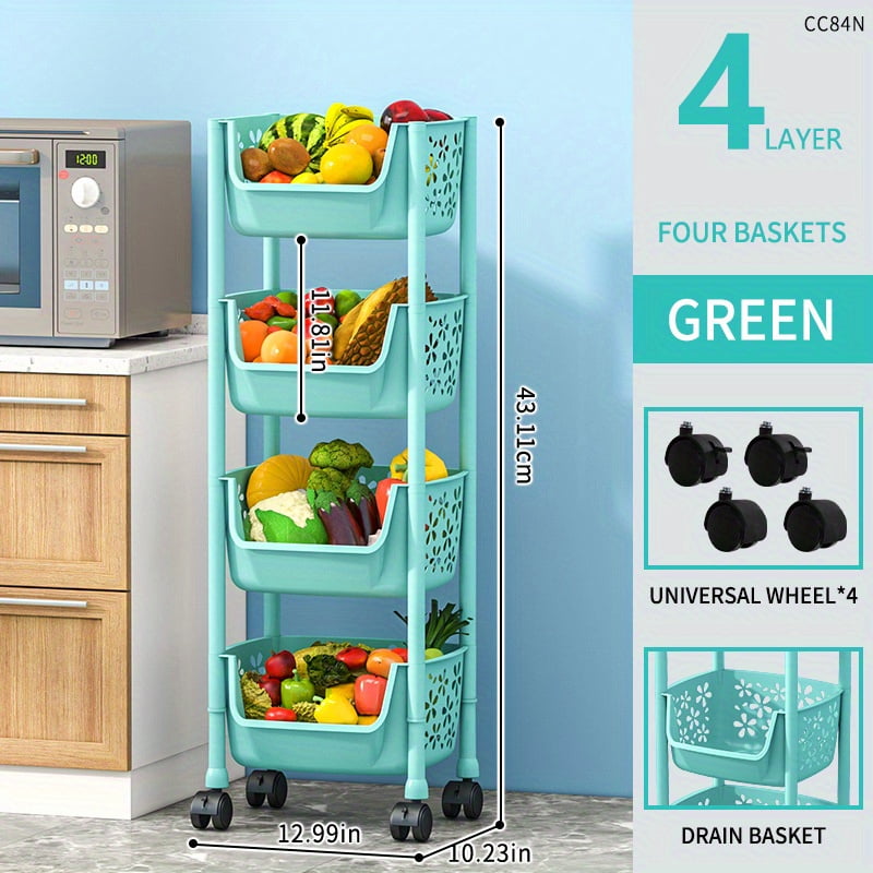 Kitchen Shelf Floor Multilevel Fruit And Vegetable Storage Basket