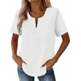 thumbnail image 5 of YUGYXL Tunic Top for Women Dressy Blouse Casual V Neck Long Sleeve Shirts Summer Outfits Trendy Vacation Clothes White L, 5 of 8