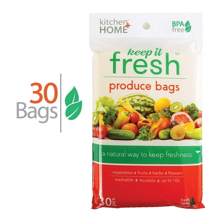 Keep it Fresh BPA Free Re-Usable Freshness Produce Bags - Set of 30 Gallon Size Bags