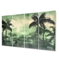 thumbnail image 2 of Designart "A Monochrome Paradise with Palm Trees II" Tropical Metal Art Print Set, 2 of 5