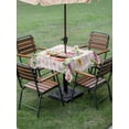 thumbnail image 3 of Easter Outdoor Tablecloth - 54x54 Inch Square Dining Table Cover, Watercolor Eggs Floral Botanical Butterfly Pink Plaid Waterproof Outdoor Table Cloth with Umbrella Hole & Zipper for Picnic/Patio, 3 of 7
