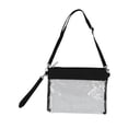 thumbnail image 3 of Bolso de hombro transparente con cremallera de PVC, bandolera de hombro duradera e impermeable para ir de compras, 3 of 14
