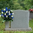 thumbnail image 1 of CHUANK Fleurs de Cimetière en Soie de Sympathie Fleurs de Sépulture Lys Rouges avec Marguerites Blanches et Bouquet de Roses Rouges, 1 of 5