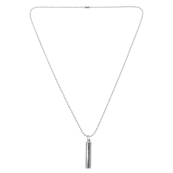 Memorial Neck Pendant 1Pcs Cremation Jewelry Silver Cylinder Stainless Steel Necklace for Ashes