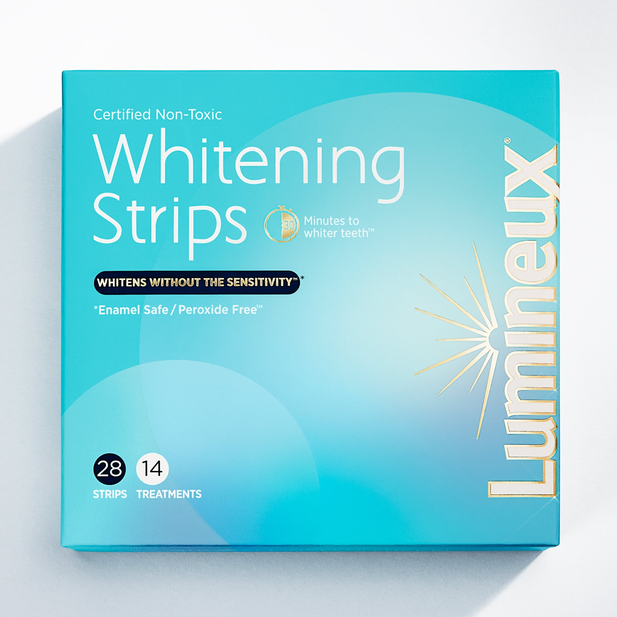 Lumineux Enamel-Safe & Peroxide-Free Teeth Whitening Strips, Dentist Formulated, 14-Pack