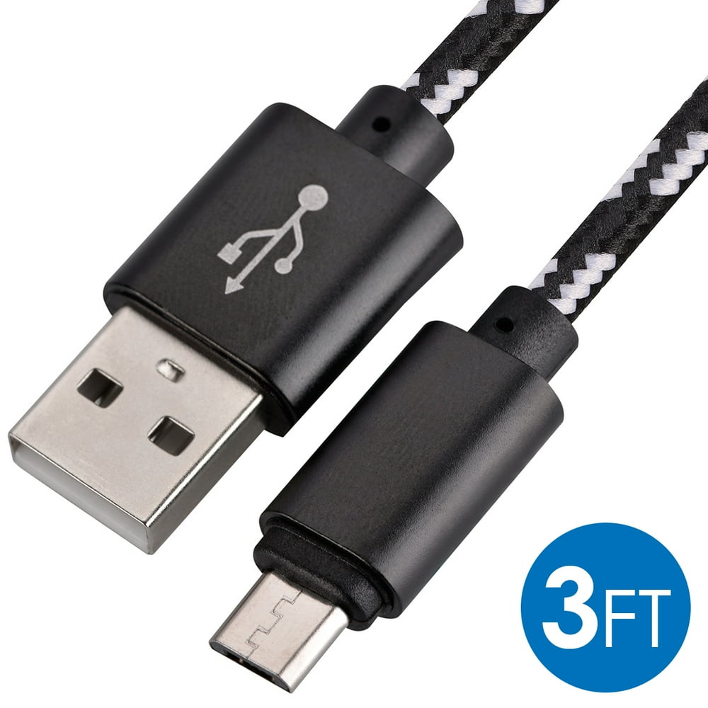 Micro USB Cable Charger For Samsung Galaxy, Android Phones, 3FT Micro