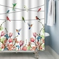 thumbnail image 5 of Pbobriich Hummingbird Shower Curtain,Rustic Pink Flower Bathroom Shower Curtain with Hooks,60Wx72L, 5 of 5