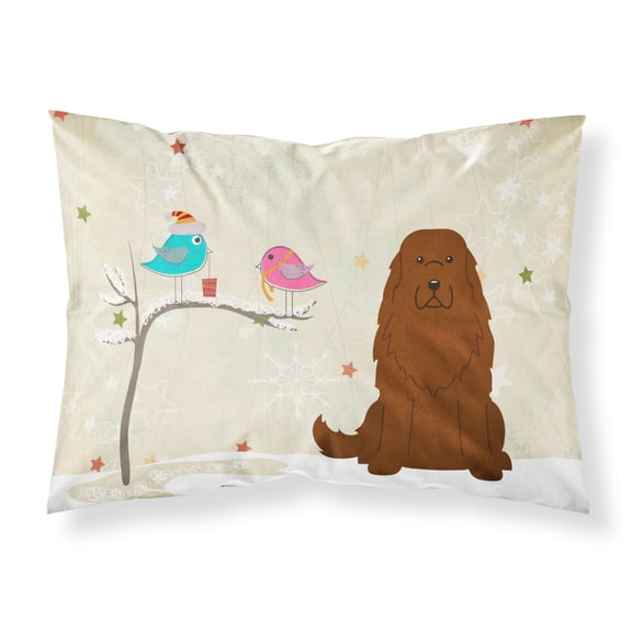 Christmas Presents between Friends Caucasian Shepherd Dog Fabric Standard Pillowcase