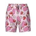 thumbnail image 4 of Lsque Mens Swim Trunks Strawberry Popsicle Pattern - Bathing Suit Compression Liner - Beach Swim Shorts Swimwear - (S-3XL) - Stretch Quick Dry -X-Large, 4 of 9