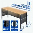 thumbnail image 3 of VEVOR Banco de trabajo de altura ajustable, mesa de garaje de 61 x 20 pulgadas con alturas de 27,1 a 36 pulgadas y capacidad de carga de 2000 libras, con tomas de corriente, tapa de madera dura, marco, 3 of 9