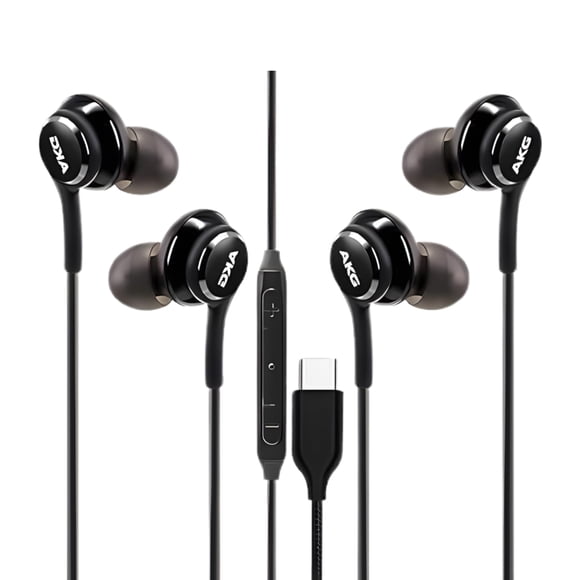 Auriculares con cable USB-C RS Traders, paquete de 2, con micrófono y control de volumen