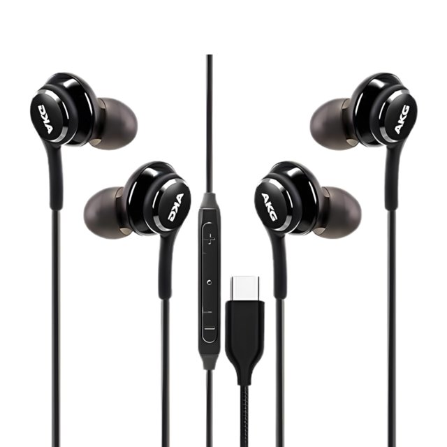 Auriculares con cable USB-C RS Traders, paquete de 2, con micrófono y control de volumen