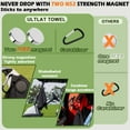 thumbnail image 2 of Magnetic Golf Towel-Max N52 Industrial Magnet with Rubber Cover and Carabiner, Top-Level Microfiber, Strong Hold to Golf Carts or Clubs, 24x16inch Lager Size, Functional and Durable&Black, 2 of 7