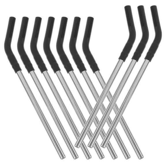 RENACLIPY Black Reusable Straws 10 Pack - Drinking Straws for Home, Parties, and Travel