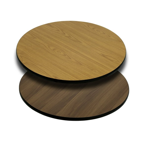 Flash Furniture 3 Pk. 30'' Round Table Top with Natural or Walnut Reversible Laminate Top
