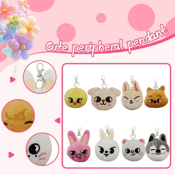 Stray Kids Keychain Kpop Idol Cute Cartoon Charm Premium Stuffed Plushie for Kids Backpack Accessory Durable Clip for School Office Travel Gift