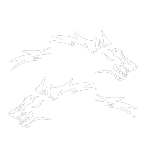 HUONA Car Decorative Sticker Auto Vehicle Running Wolf Rear Wheel Vinyl Decal Styling Accessory White