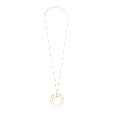 Marble Pop Necklace Riah Fashion Bohemian Natural Stone Pendant Long Necklace - Boho Charm Layering Statement Chain Teardrop/Oval/Raw Stone Druzy/Marble ()