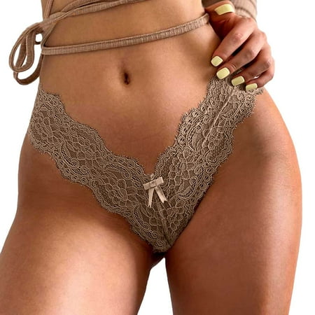

Pgeraug underwear women Lace Lingerie Underwear Lace Pants Lace Low Waist Underwear sports bras for women Coffee