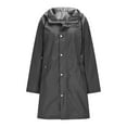 thumbnail image 4 of Women's Long Sleeve Hooded Waterproof Windproof Button Pocket Daily Jacket, 4 of 7