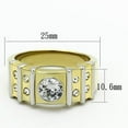 thumbnail image 2 of Two-Tone IP Gold (Ion Plating) Stainless Steel Ring with AAA Grade CZ in Clear for Women Clear Stone Color Style TK797 Size 11, 2 of 4